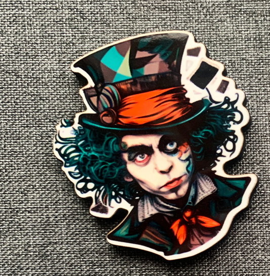 Mad Hatter Pin Badge/ Magnet - Alice in Wonderland