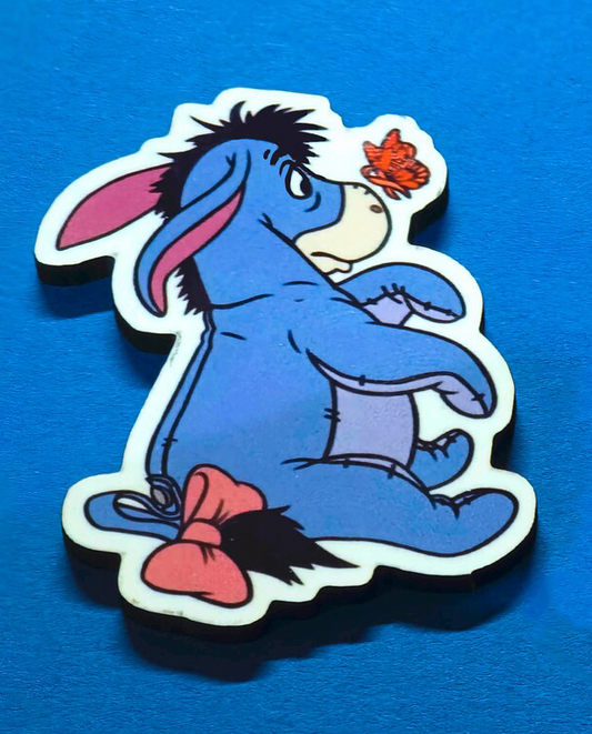 Eeyore and Butterfly Pin Badge/ Magnet - Winnie the Pooh