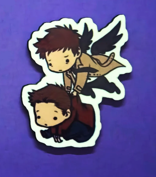 Castiel and Dean Pin Badge/ Magnet - Supernatural