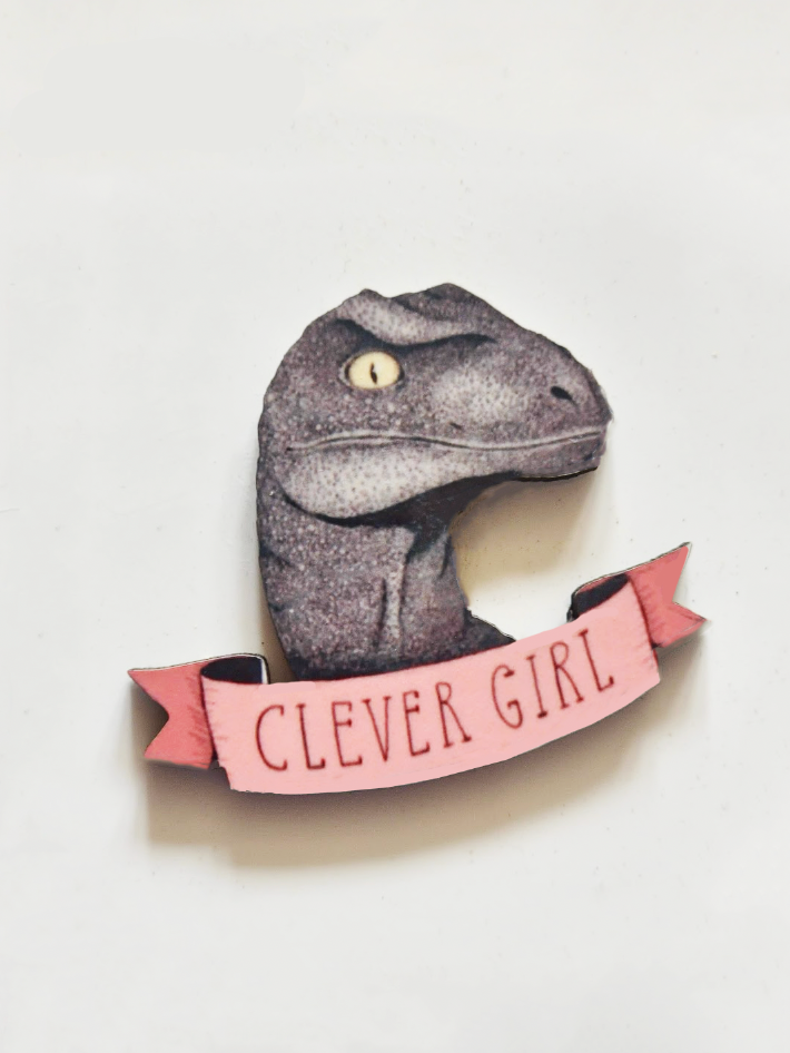 Raptor "Clever Girl" Pin Badge/ Magnet - Jurassic Park