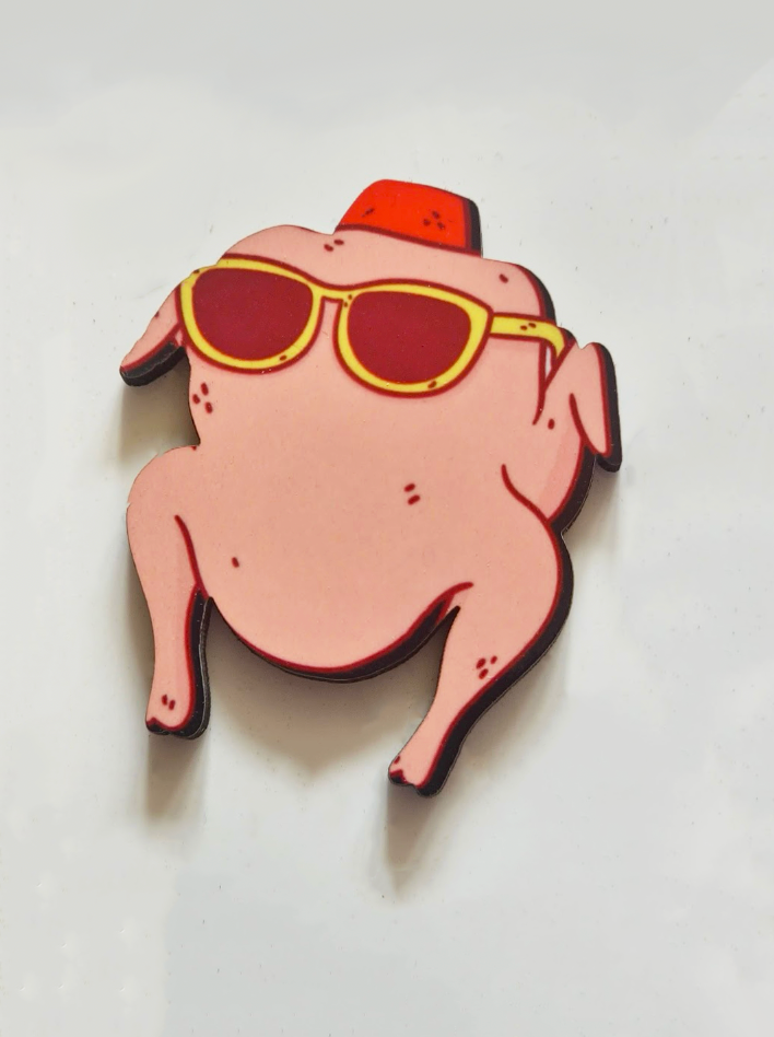 Turkey Head Pin Badge/ Magnet - Friends