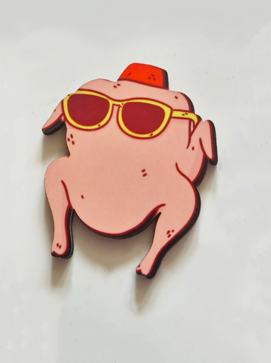 Turkey Head Pin Badge/ Magnet - Friends