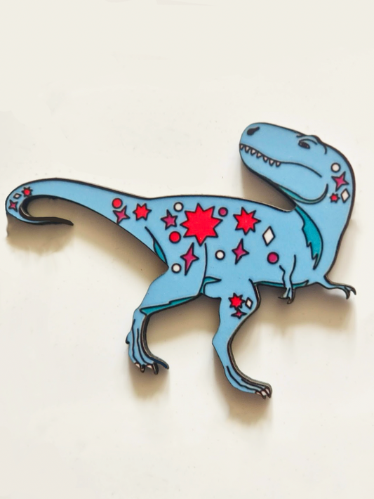 Galactic Dinosaur Pin Badge/ Magnet