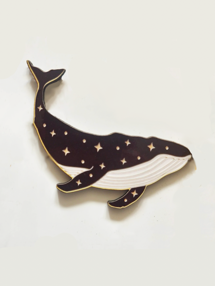 Galaxy Whale Pin Badge/ Magnet
