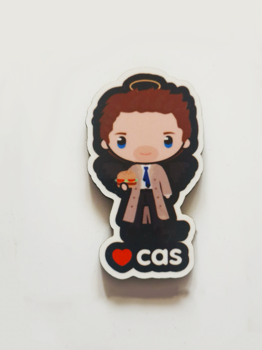 Cartoon Cas Pin Badge/ Magnet - Supernatural
