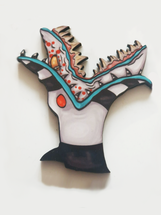 Sandworm Head Pin Badge/ Magnet - Beetlejuice