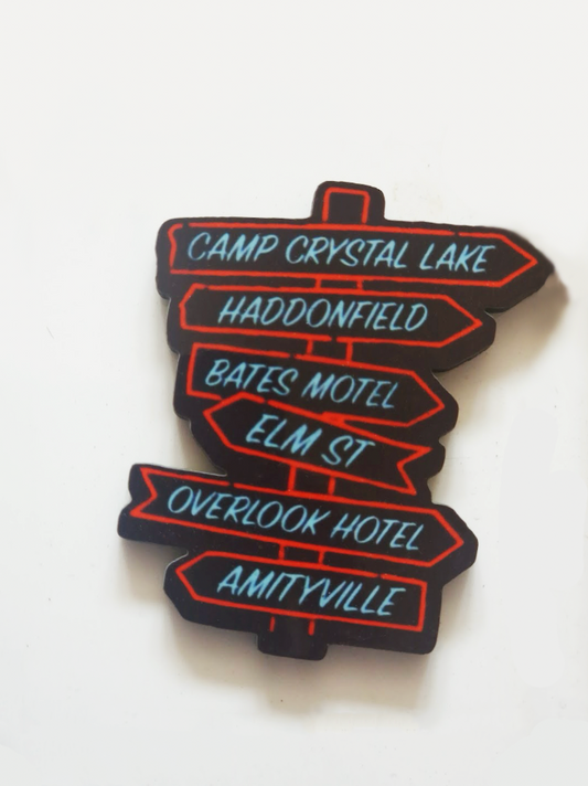 Horror Signs Pin Badge/ Magnet