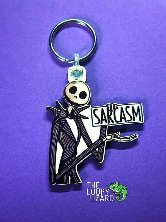 "Sarcasm" Jack Skellington Keyring - The Nightmare Before Christmas