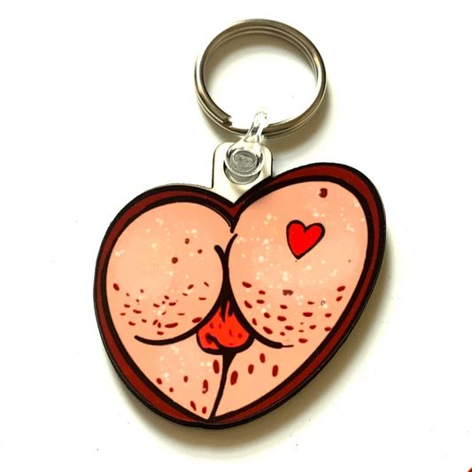 Ass Heart Keyring