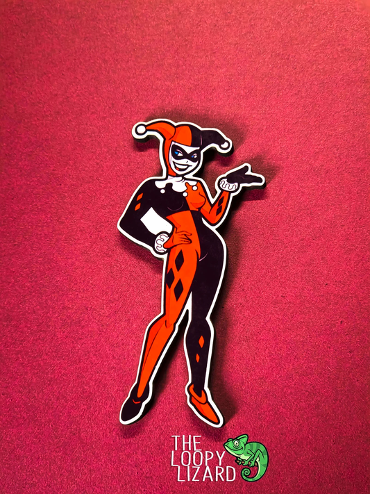 Classic Harley Quinn Pin Badge/ Magnet