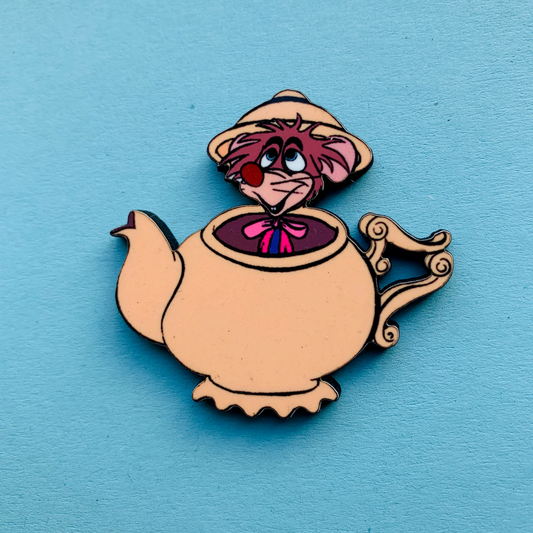 Dormouse Teapot Pin Badge/ Magnet - Alice in Wonderland
