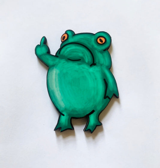 Swear Frog Pin Badge/ Magnet