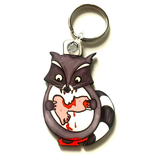 Savage Racoon Keyring