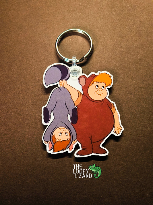Curly and Racoon Twin Keyring - Peter Pan