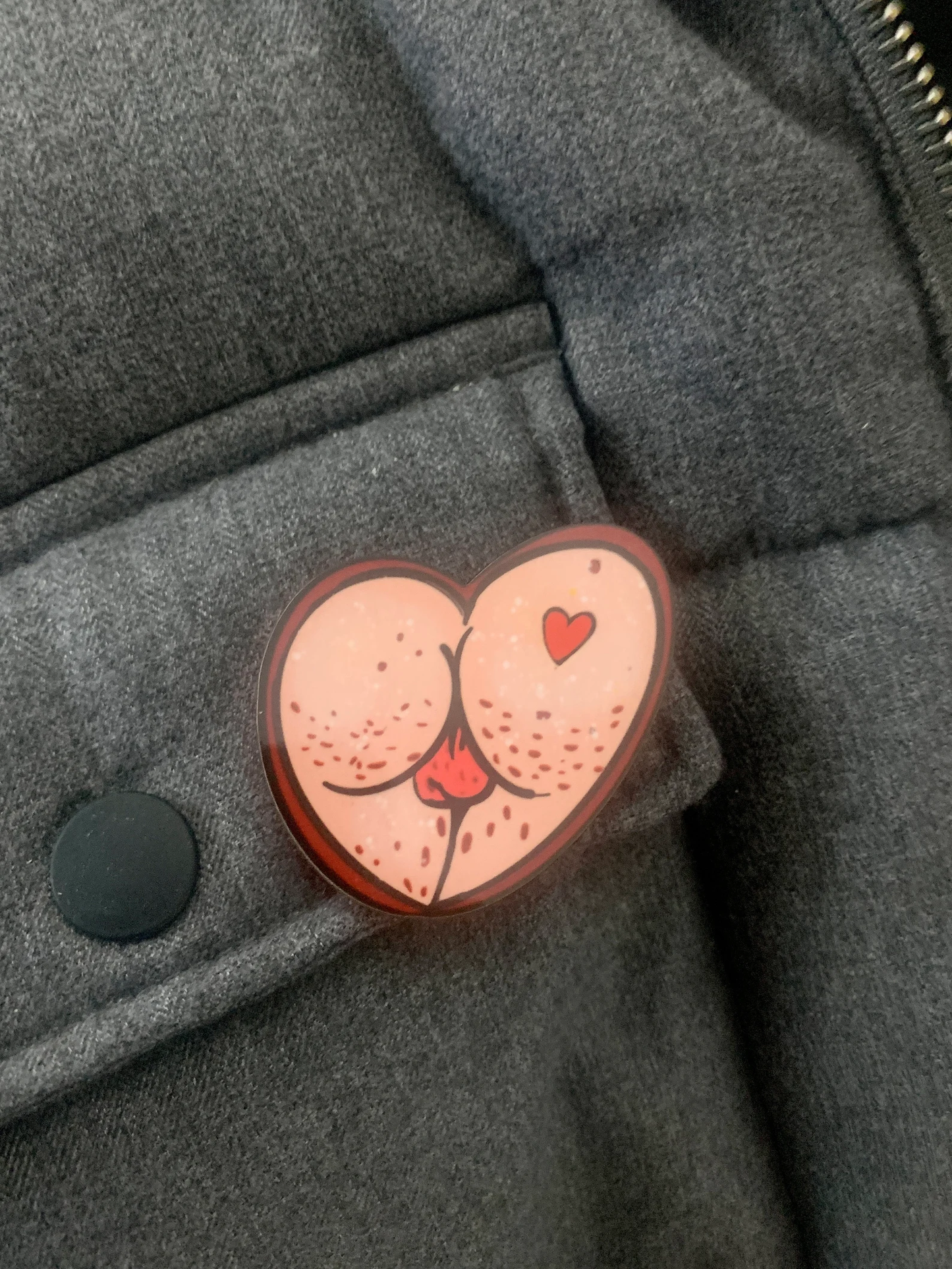 Ass Heart Pin Badge/ Magnet