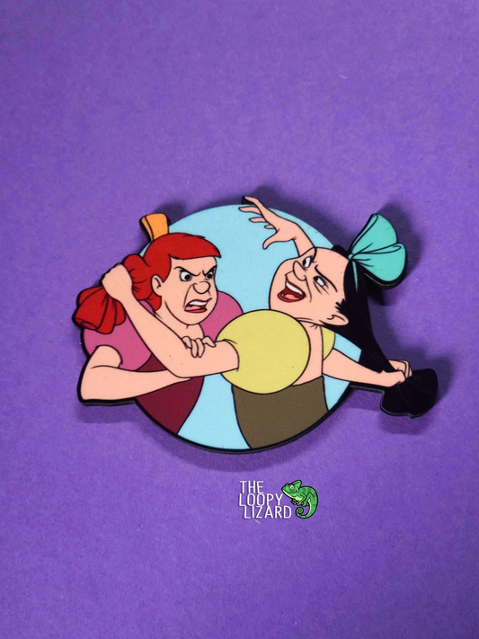 Anastasia and Drizella "Ugly Stepsisters" Pin Badge/ Magnet - Cinderella