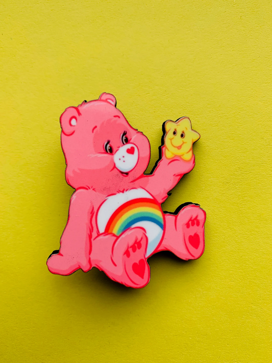 Cheer Bear Pin Badge/ Magnet - Care Bears