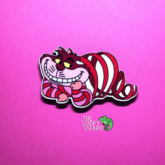 Cheshire Cat Ribbon Pin Badge/ Magnet - Alice in Wonderland