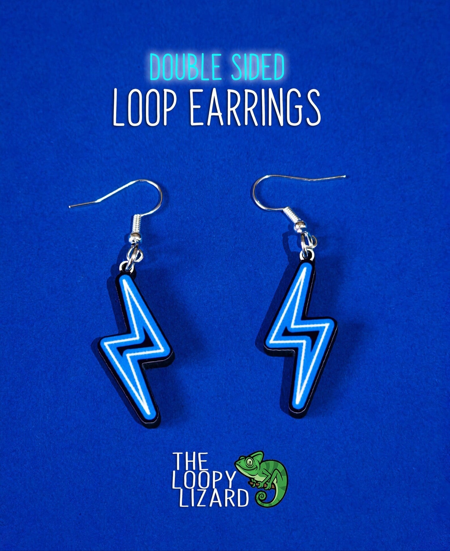 Neon Lightning Bolt - Blue