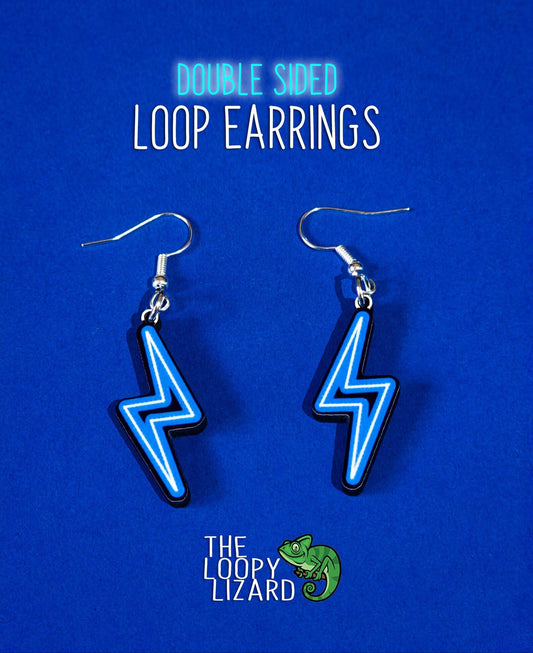 Neon Lightning Bolt - Blue