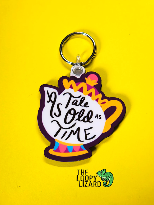 Mrs Potts "Tale As Old As Time" Keyring - Beauty and the Beast