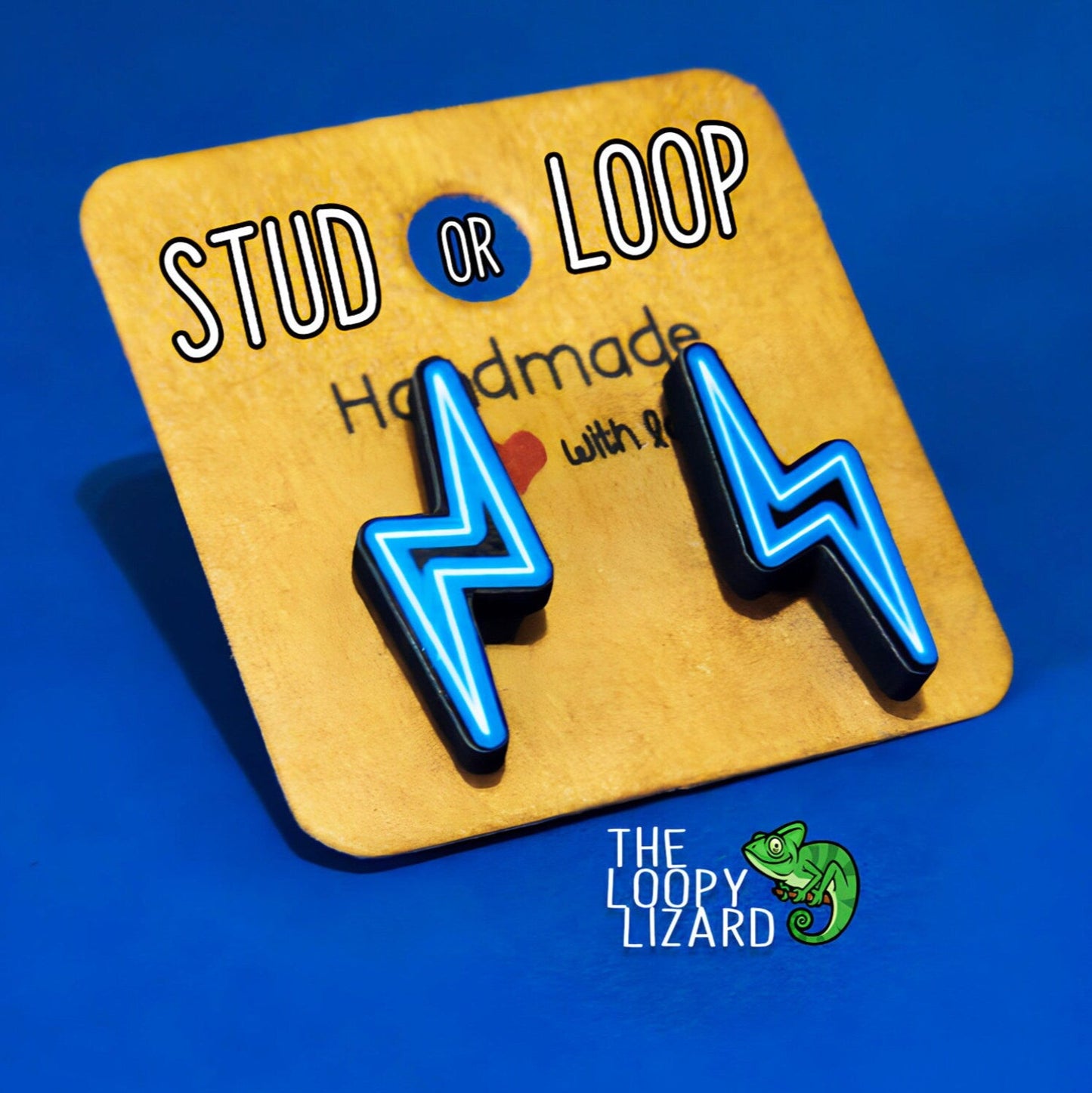 Neon Lightning Bolt - Blue