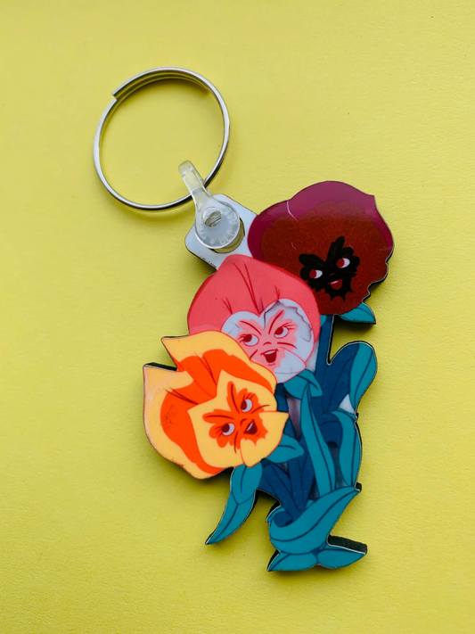 Talking Flowers Keyring - Alice in Wonderland