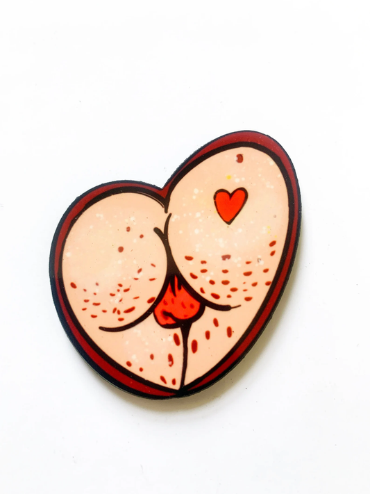 Ass Heart Pin Badge/ Magnet