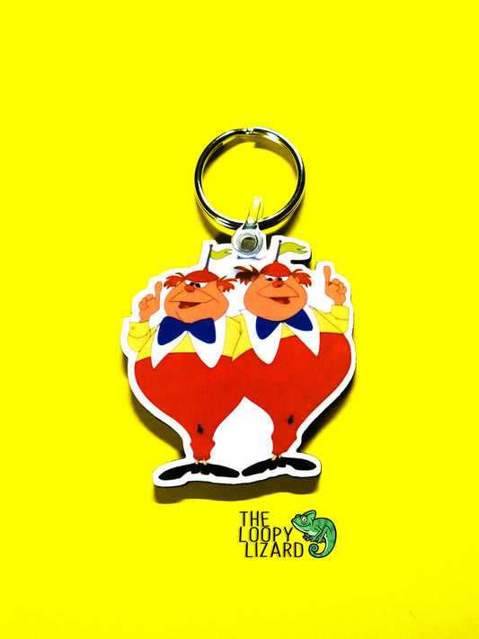 Tweedledum and Tweedledee Keyring - Alice in Wonderland