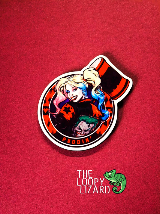 Harley Quinn "Puddin" Pin Badge/ Magnet