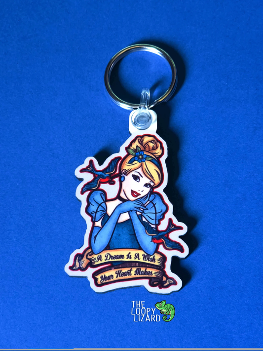 "A Dream Is A Wish Your Heart Makes" Keyring - Cinderella