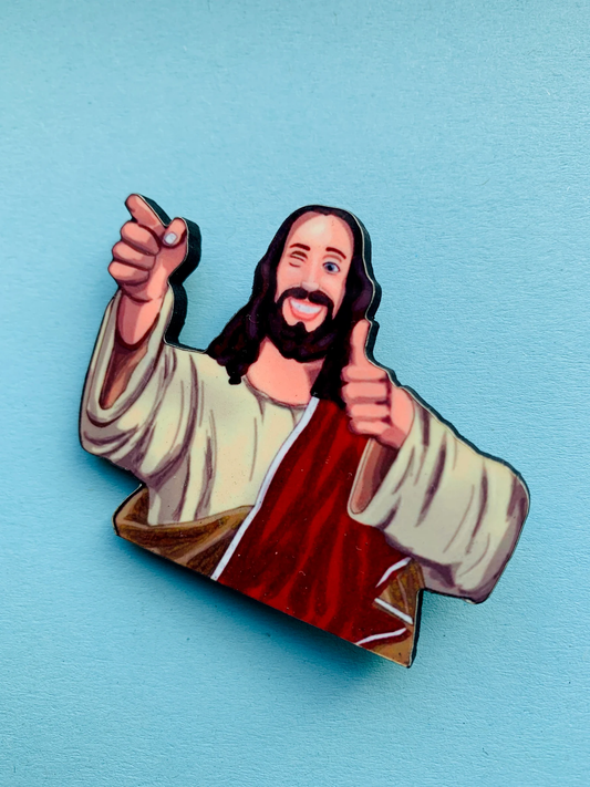 Buddy Christ Pin Badge/ Magnet