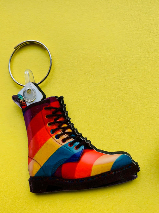 Rainbow Boot Keyring - Doc Martens
