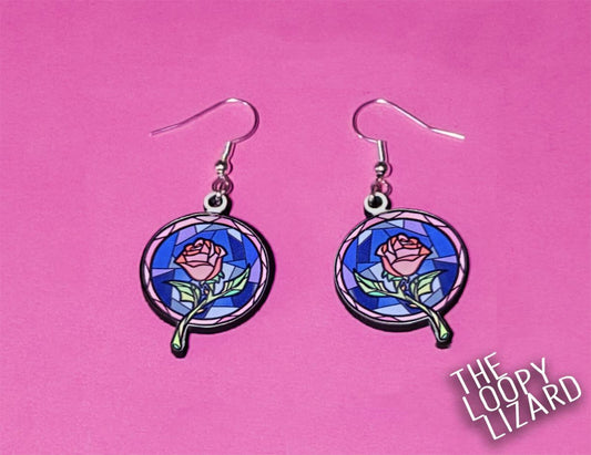Stained Glass Rose - Beauty and the Beast