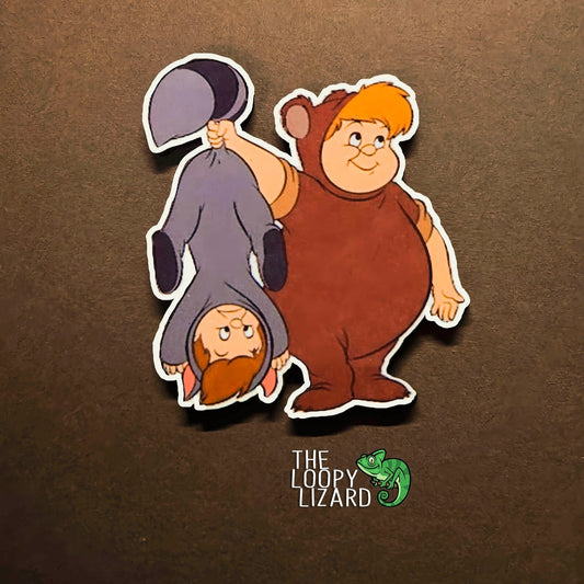 Curly and Raccoon Twin Pin Badge/ Magnet - Peter Pan
