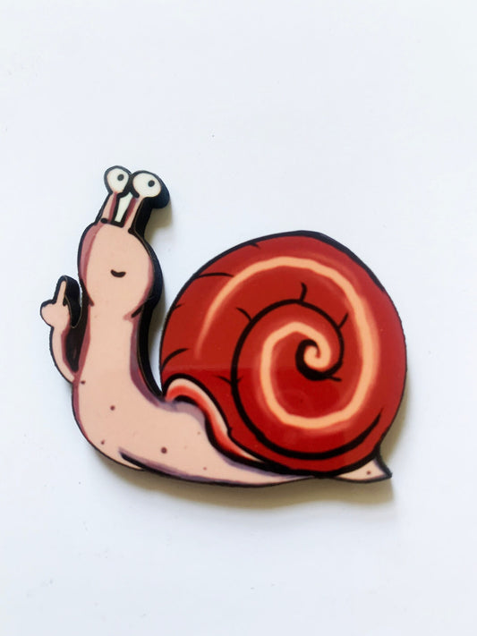 Swear Snail Pin Badge/ Magnet