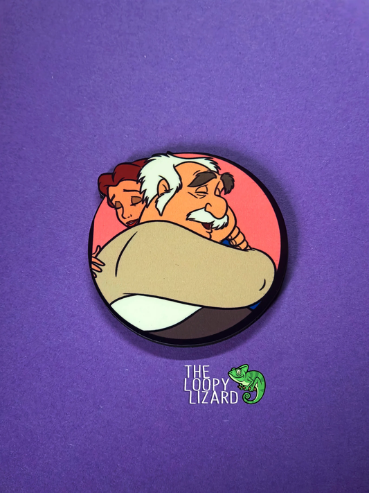 Maurice and Belle Pin Badge/ Magnet - Beauty and the Beast