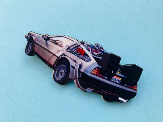 Delorean Pin Badge/ Magnet - Back to the Future