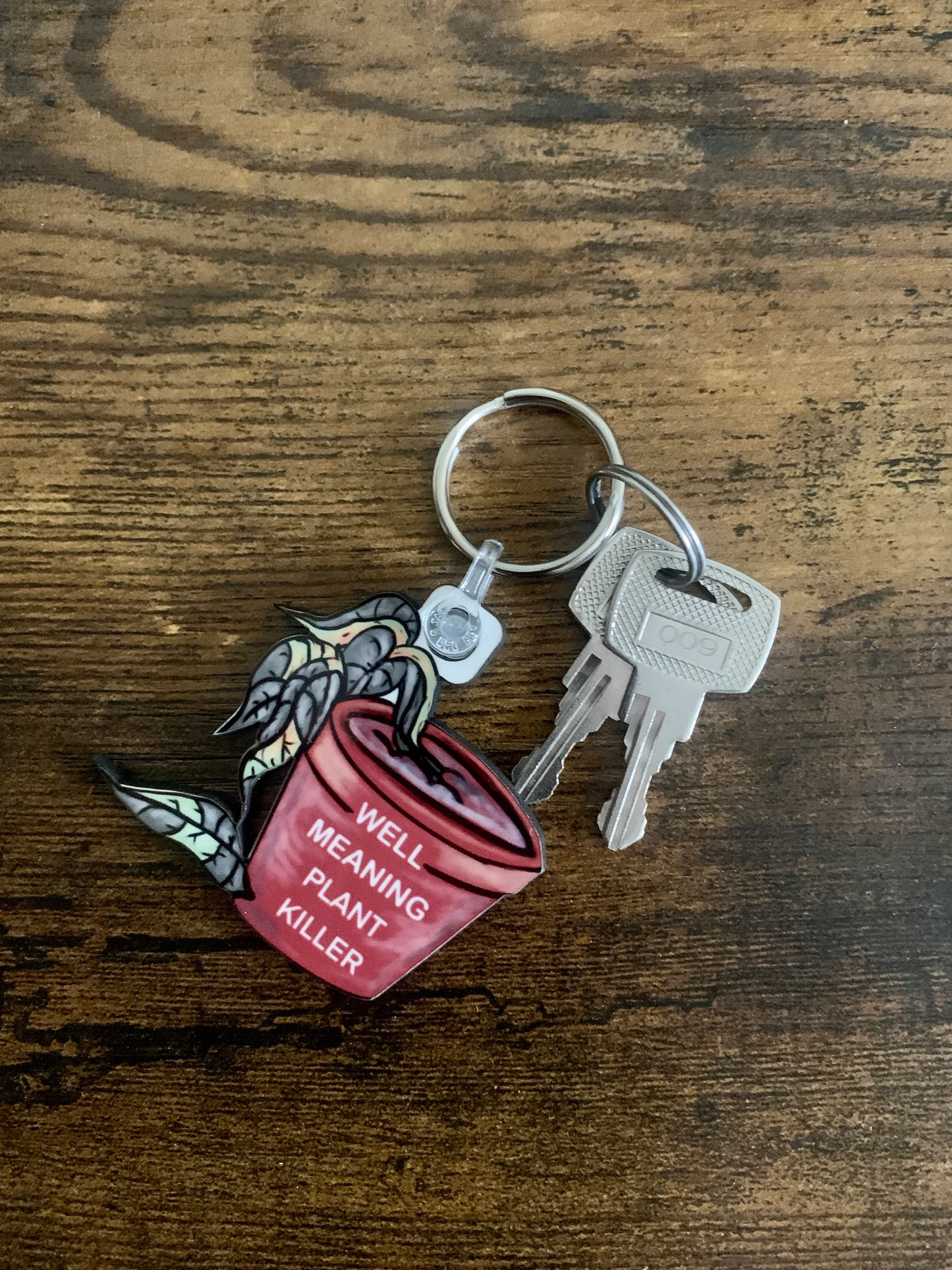 Well-Meaning Plant Killer Keyring