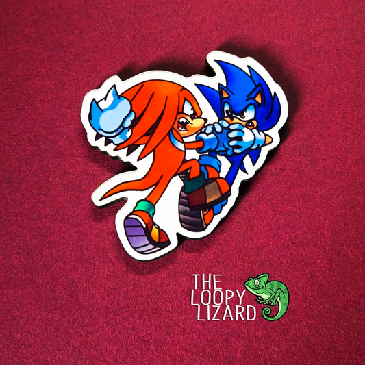 Knuckles and Sonic Pin Badge/ Magnet - Sonic the Hedgehog
