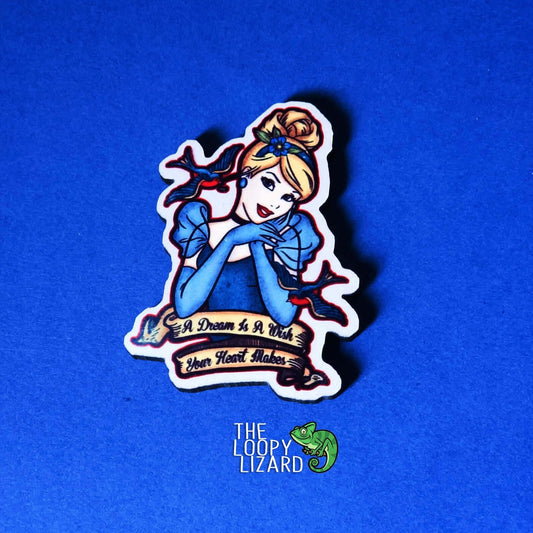 "A Dream Is A Wish Your Heart Makes" Pin Badge/ Magnet - Cinderella