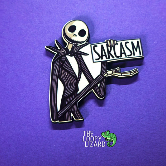 "Sarcasm" Jack Skellington Pin Badge/ Magnet - The Nightmare Before Christmas