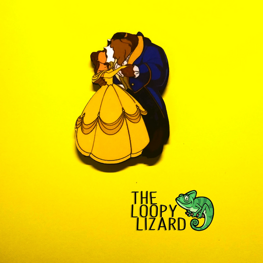 Belle and Beast Abstract Pin Badge/ Magnet - Beauty and the Beast