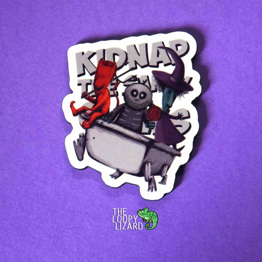 Lock, Shock and Barrel "KIDNAP" Pin Badge/ Magnet - The Nightmare Before Christmas
