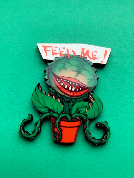 Audrey "Feed Me!" Pin Badge/ Magnet - Little Shop of Horrors