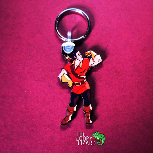 Flexing Gaston Keyring - Beauty and the Beast