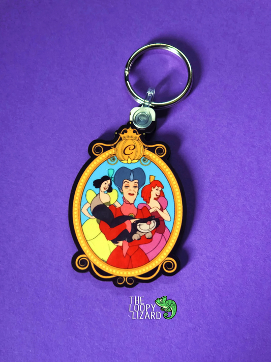 Wicked Stepmother and Ugly Stepsisters Family Frame Keyring - Cinderella