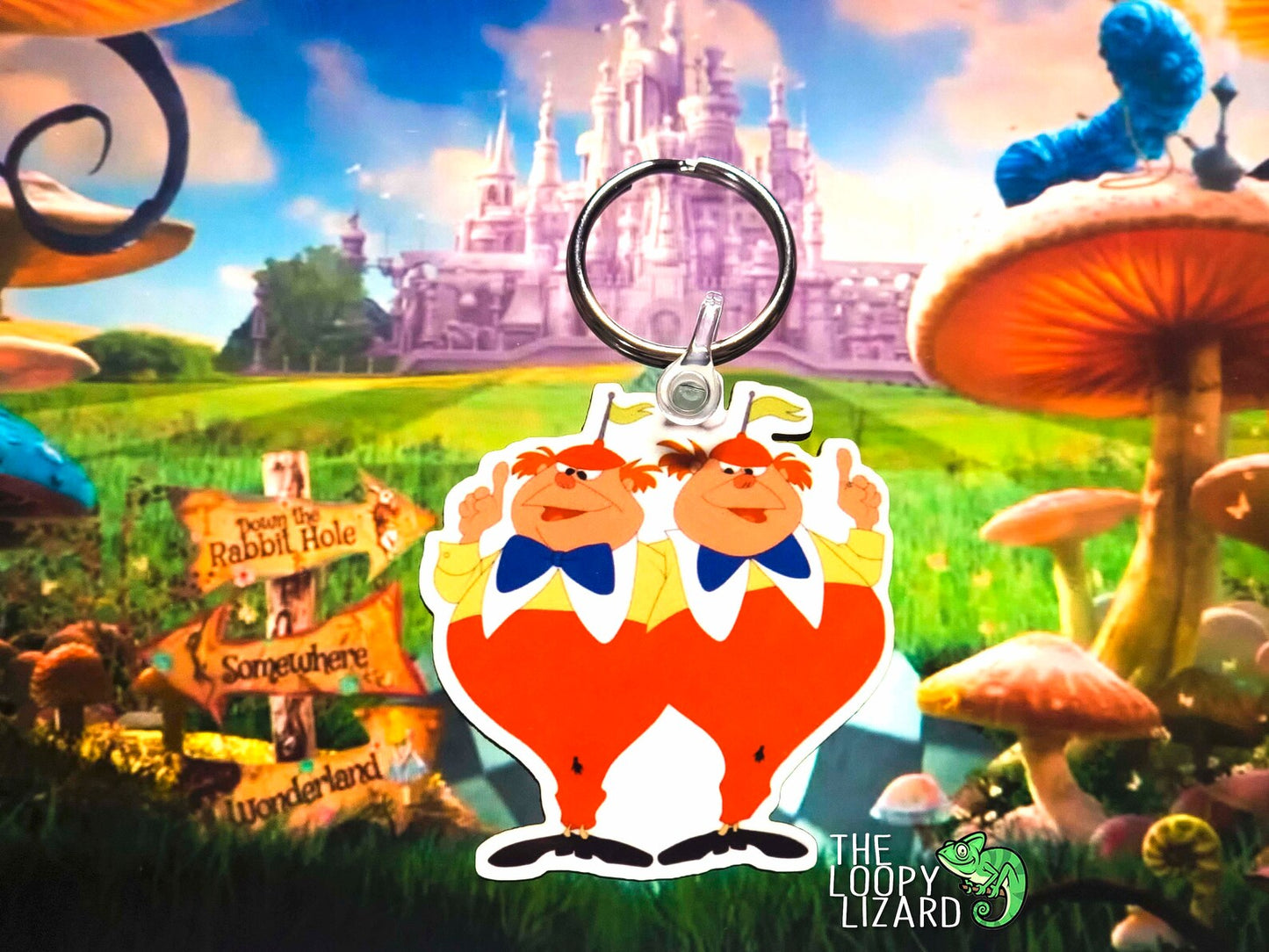 Tweedledum and Tweedledee Keyring - Alice in Wonderland
