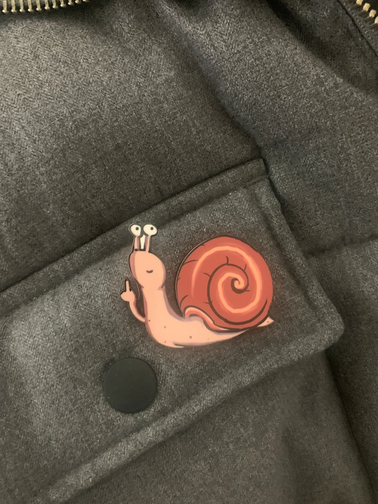 Swear Snail Pin Badge/ Magnet