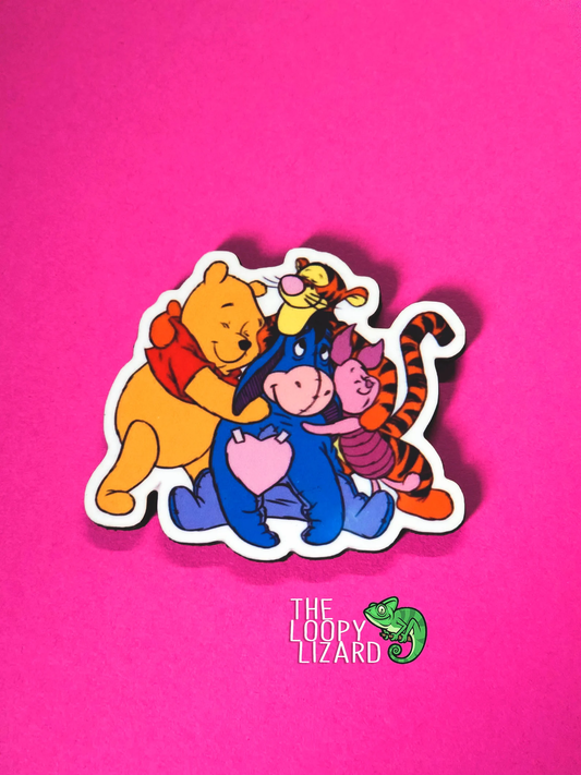 Winnie the Pooh Group Hug Pin Badge/ Magnet
